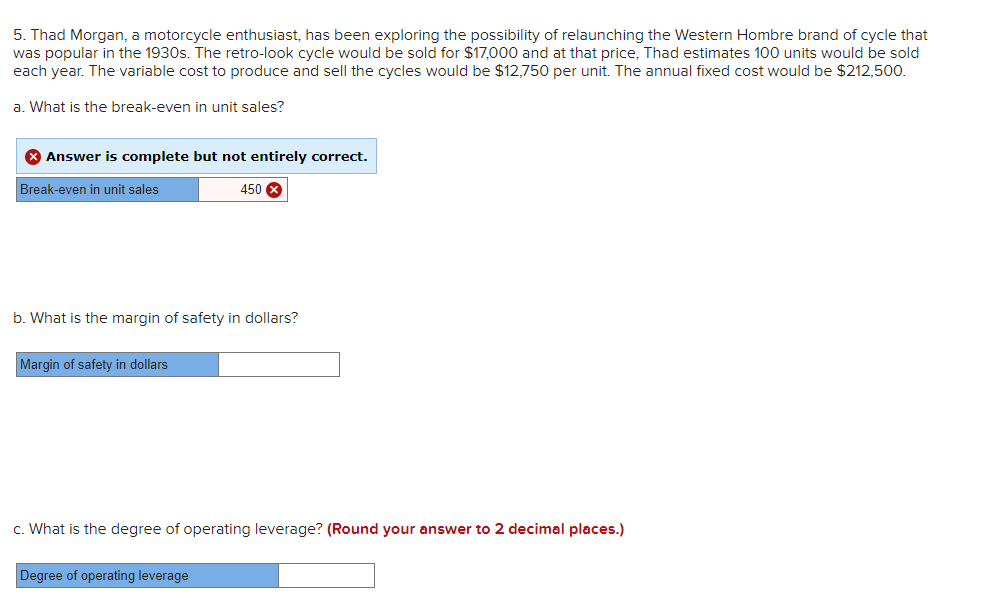 expenses per unit $45 per unit 7 Fixed expenses $240,000 8 9