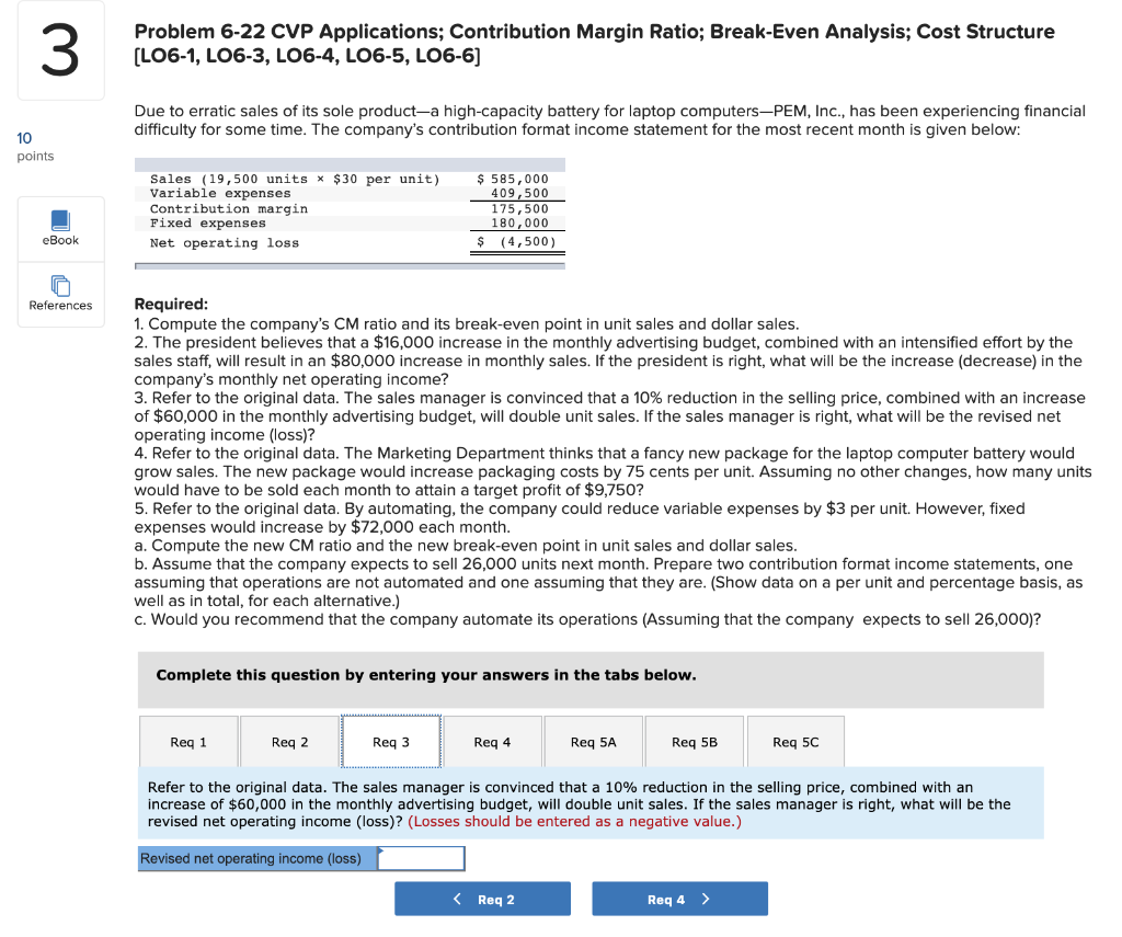 product-a high-capacity battery for laptop computers-PEM, Inc., has been experiencing financial difficulty