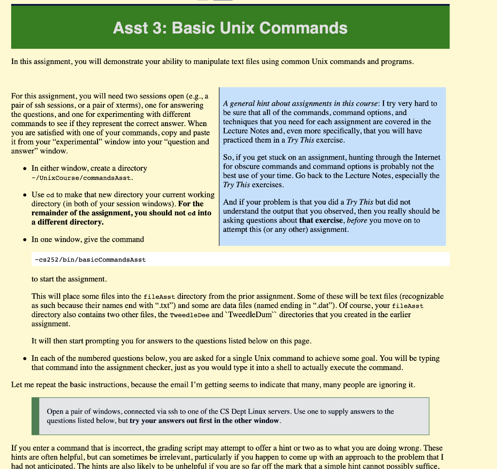  Using Unix commands & also using a terminal on the Mac