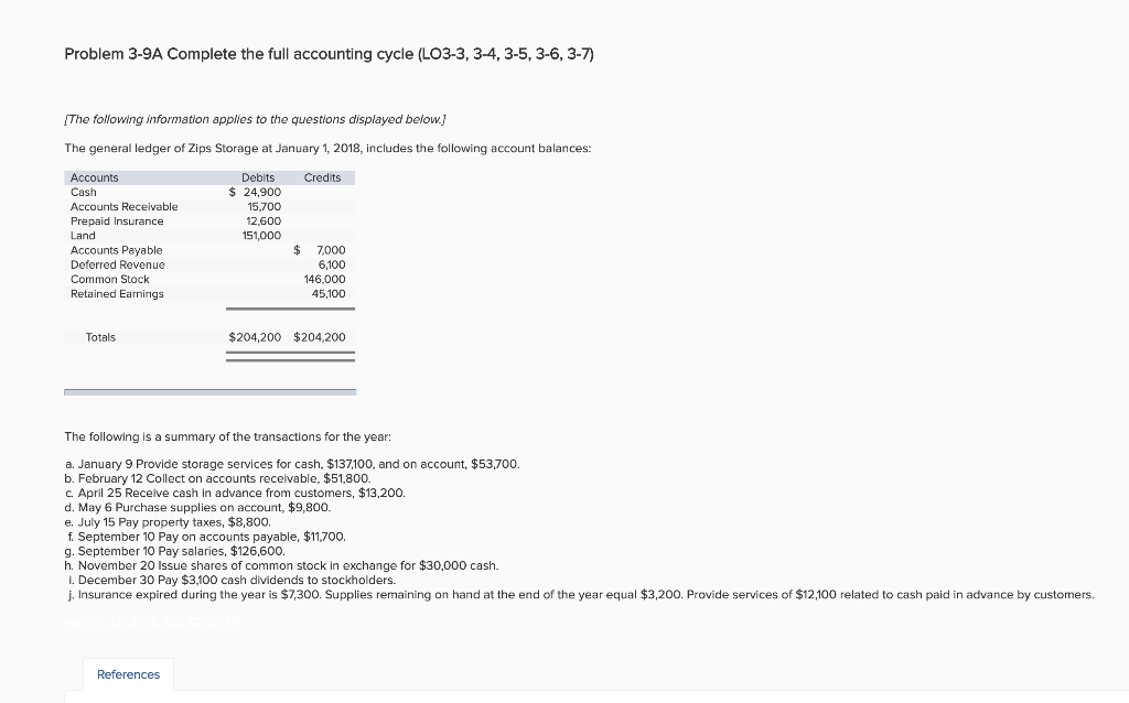 Problem 3-9A Complete the full accounting cycle (LO3-3, 3-4, 3-5, 3-6, 3-7)