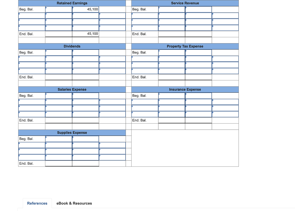 The following information applies to the questions displayed below.J The general ledger