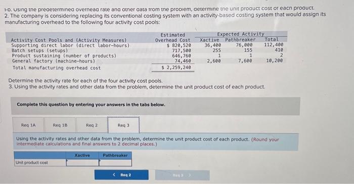 following activity cost pools: Additional information about the company follows: a. Rims