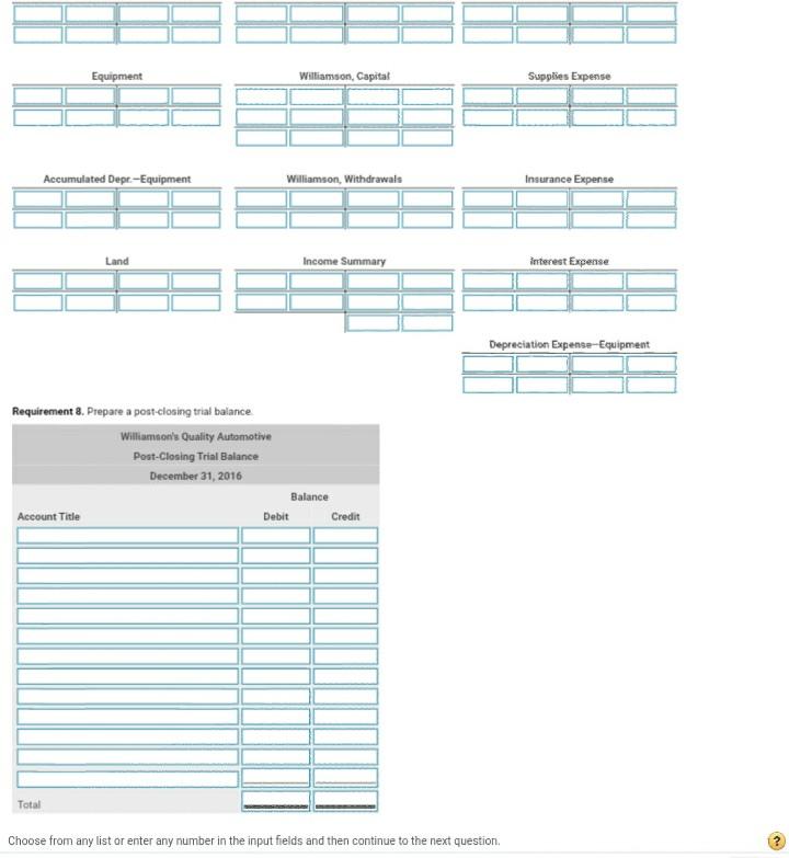 Expense; Interest Expense; and Depreciation Expense-Equipment. Print Done i X More Info