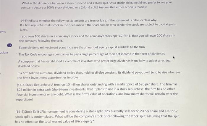  What is the difference between a stock dividend and a stock