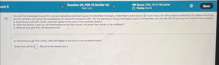  You work for a leveraged buyout frm and are evalusting a