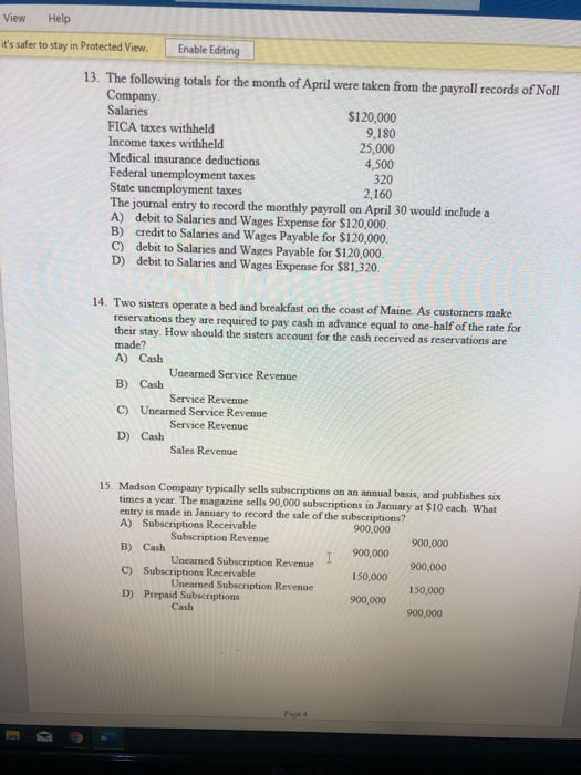 please help with these accounting problems! thank you! Help View it's safer