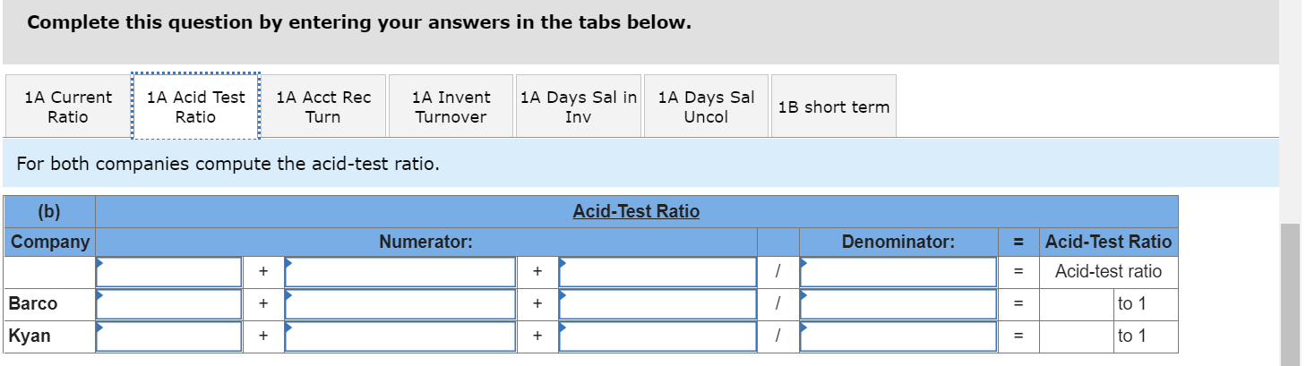the financial statements of two companies competing in the same industry follows.