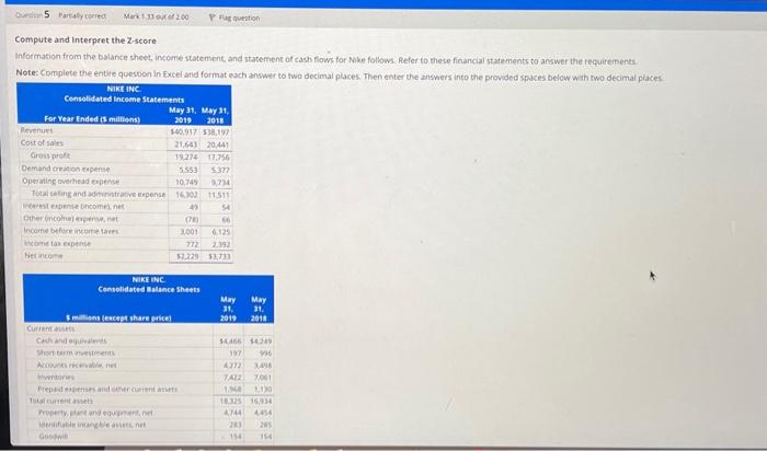 please help me Compute and Interpret the Z-score Information from the balance