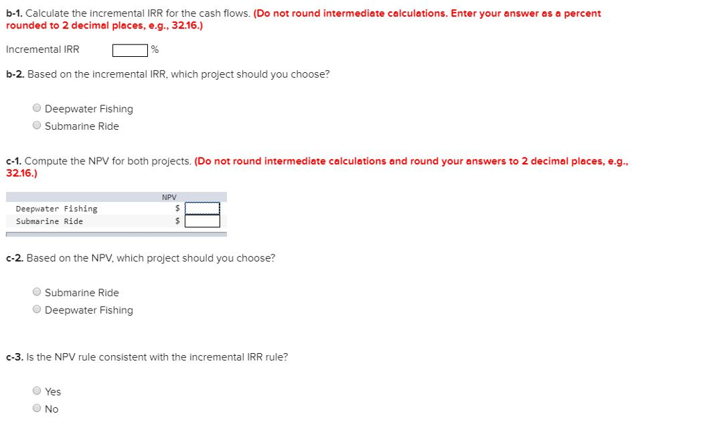 the Bahamas Recreation Corporation. Both projects require an annual return of 16