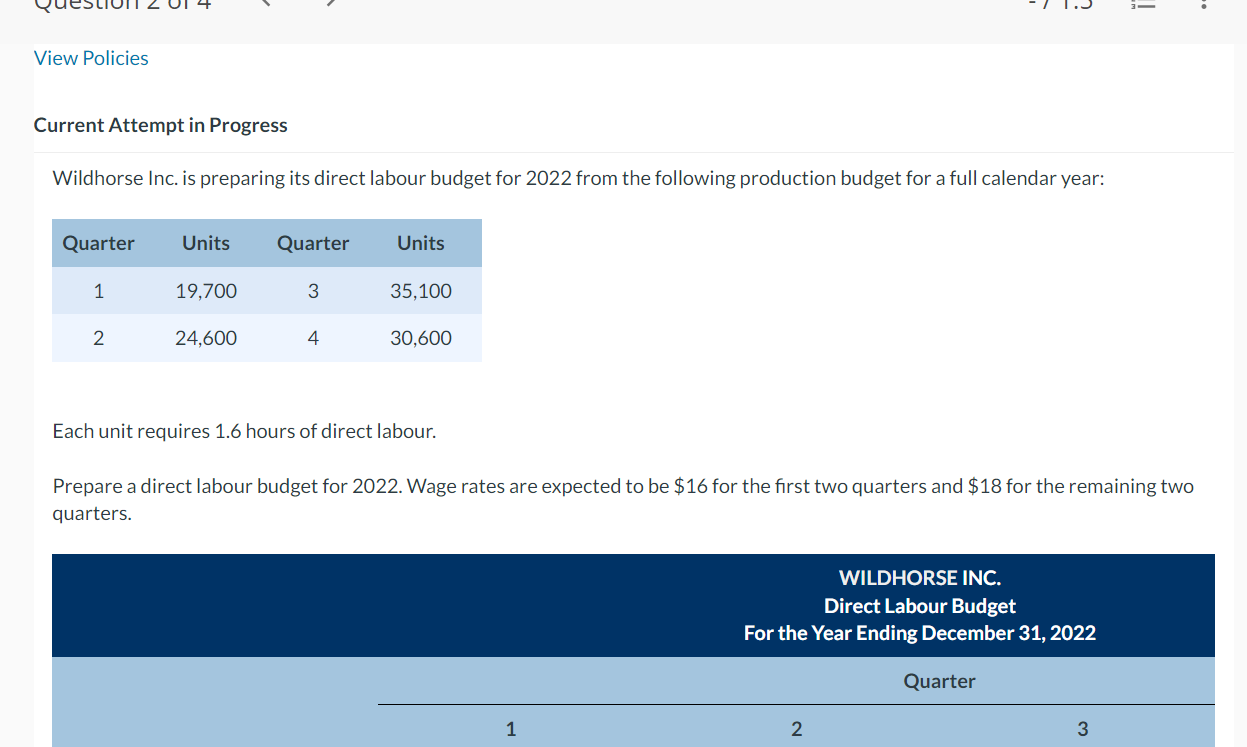  View Policies Current Attempt in Progress Wildhorse Inc. is preparing its