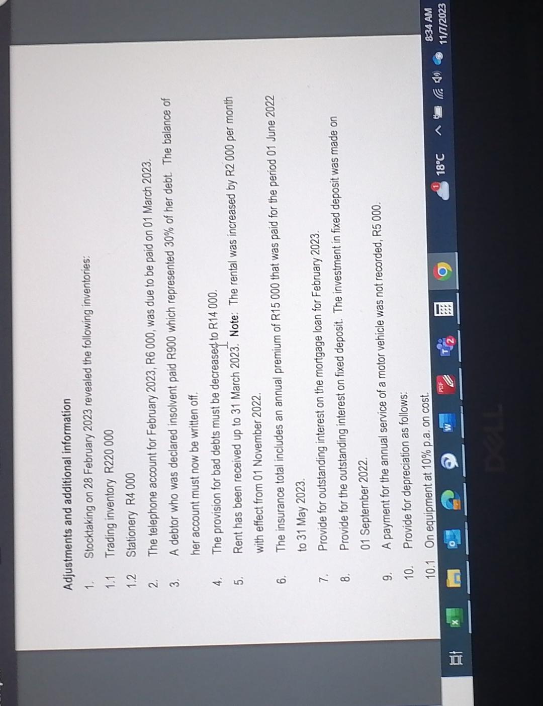 Comprehensive Income for the year ended 28 February 2023. INFORMATION Adjustments and