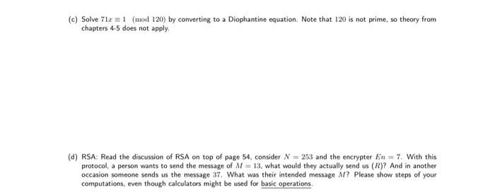 we proved mmk+r for all natural numbers k. Use the Euclidean Algorithm