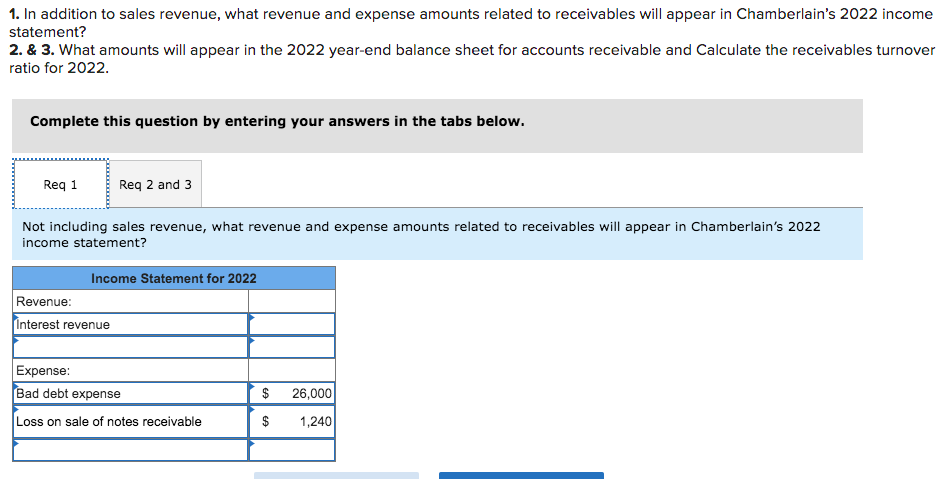 (Static) Accounts and notes receivable; discounting a note receivable; receivables turnover ratio