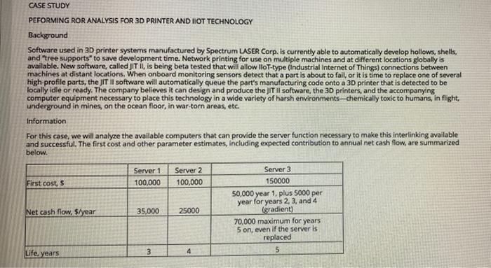  CASE STUDY PEFORMING ROR ANALYSIS FOR 3D PRINTER AND HIOT TECHNOLOGY