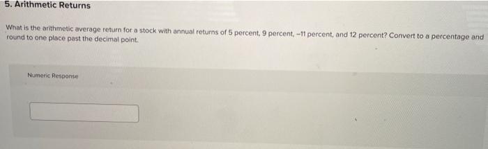  q1 q2 What is the arithmetic average return for a stock
