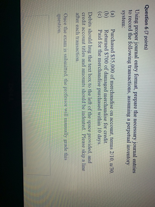 Using proper journal entry format, prepare the necessary journal entries to record