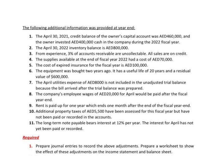  i need 11 adjustment entries only and please make sure you