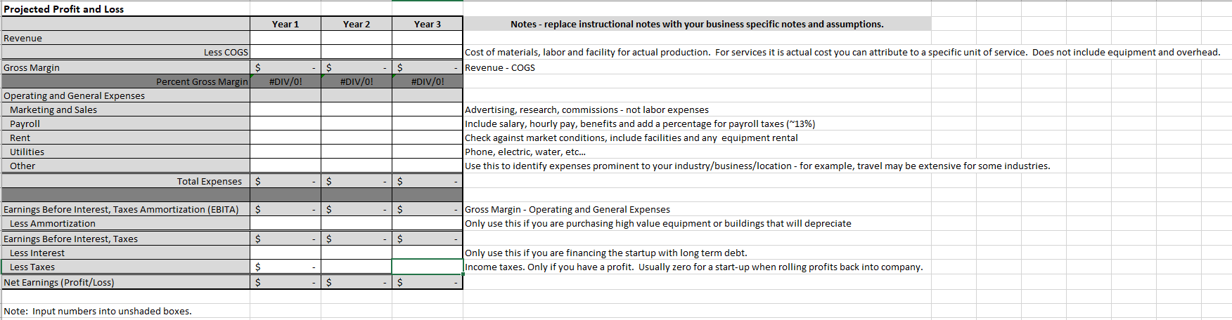 In this assignment you have to create a small business profit and