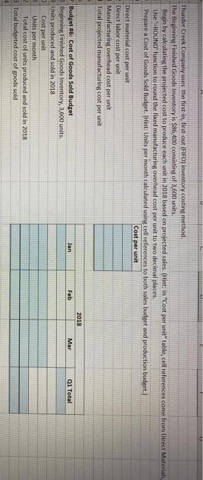 but(When entering answers in the production budget, the sales budget for your