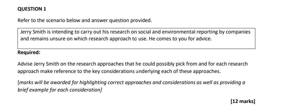  QUESTION 1 Refer to the scenario below and answer question provided.