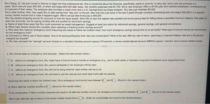 22, has just moved to Donver to begin her first prolessional job.