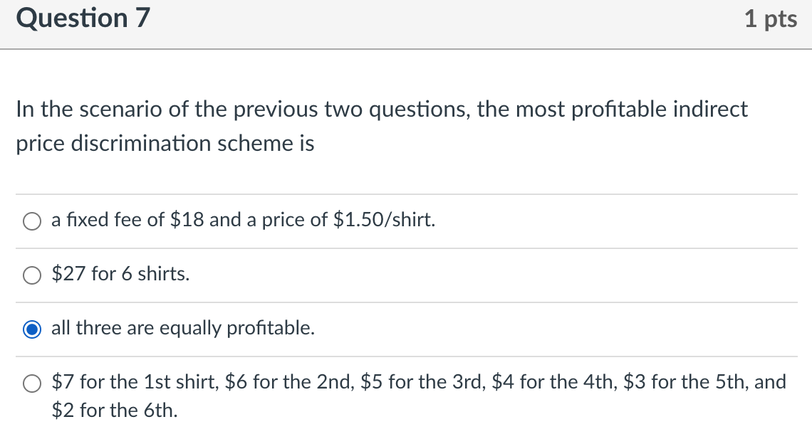 5 1 / 1 pts According to evidence that profits revert to