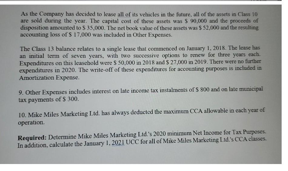 Mike Miles Marketing Ltd.'s Income Statement, prepared G in accordance with generally
