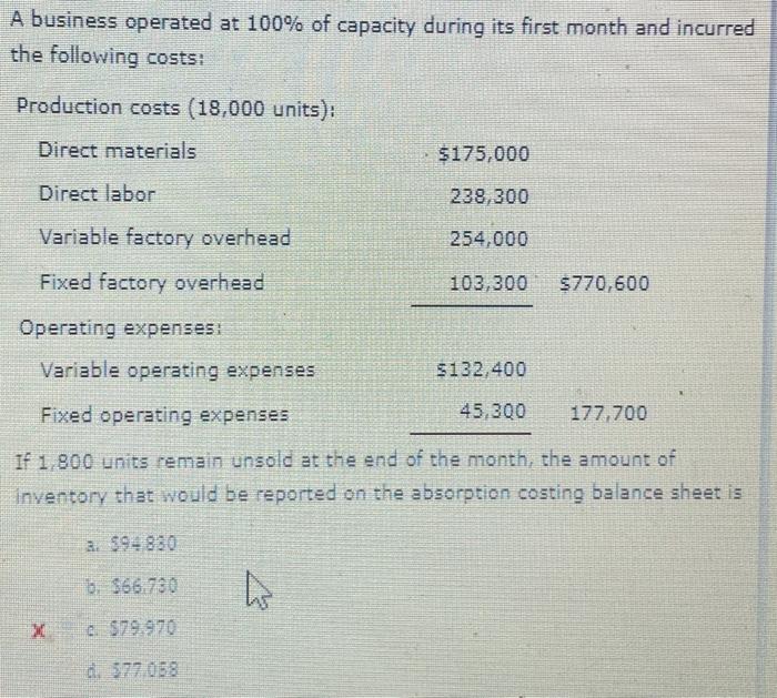 by 8,303 units during a period. The following data are also available: