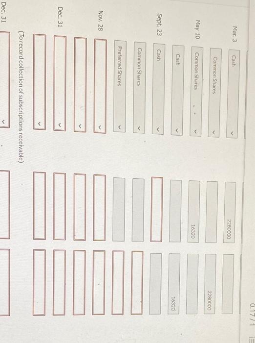 authorized. PPI follows ASPE. The following transactions took place during the first