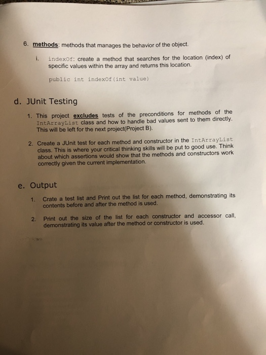 1. create a project folder called Proj IntArrayList on your computer. 2.