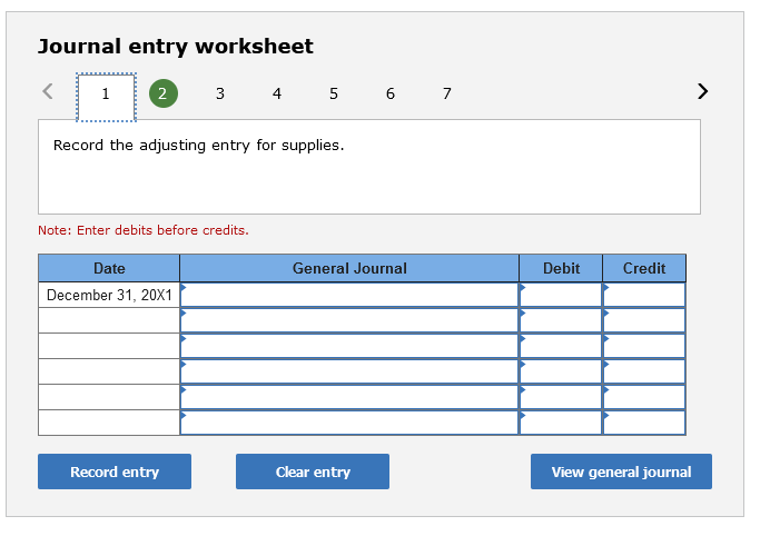 entry worksheet 45 Note: Enter debits before credits. A completed worksheet for