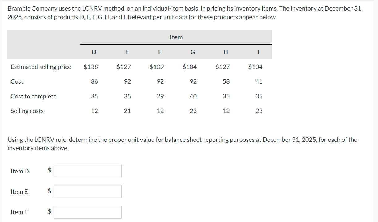 amount that should be used in the lower-of-cost-or-market comparison of boots. (Round