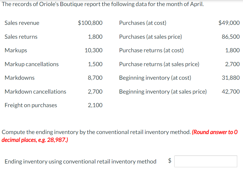 lower-of-cost-or-market. (Round answer to 2 decimal places, e.g. 52.75.) $ The inventory