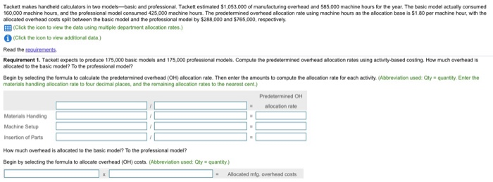  Tackett makes handheld calculators in two models-basic and professional. Tackett estimated