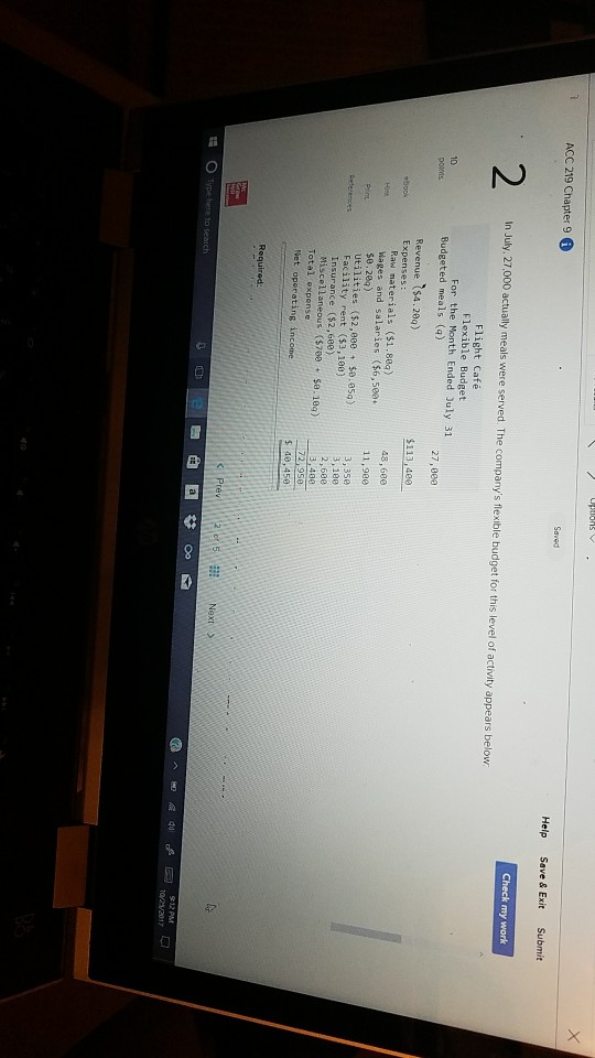 Chapter 9 6 Check my work 2 Flight Caf prepares in-flight meals