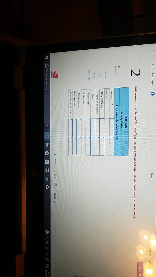 company's planning budget for July appears below Flight Caf Planning Budget -