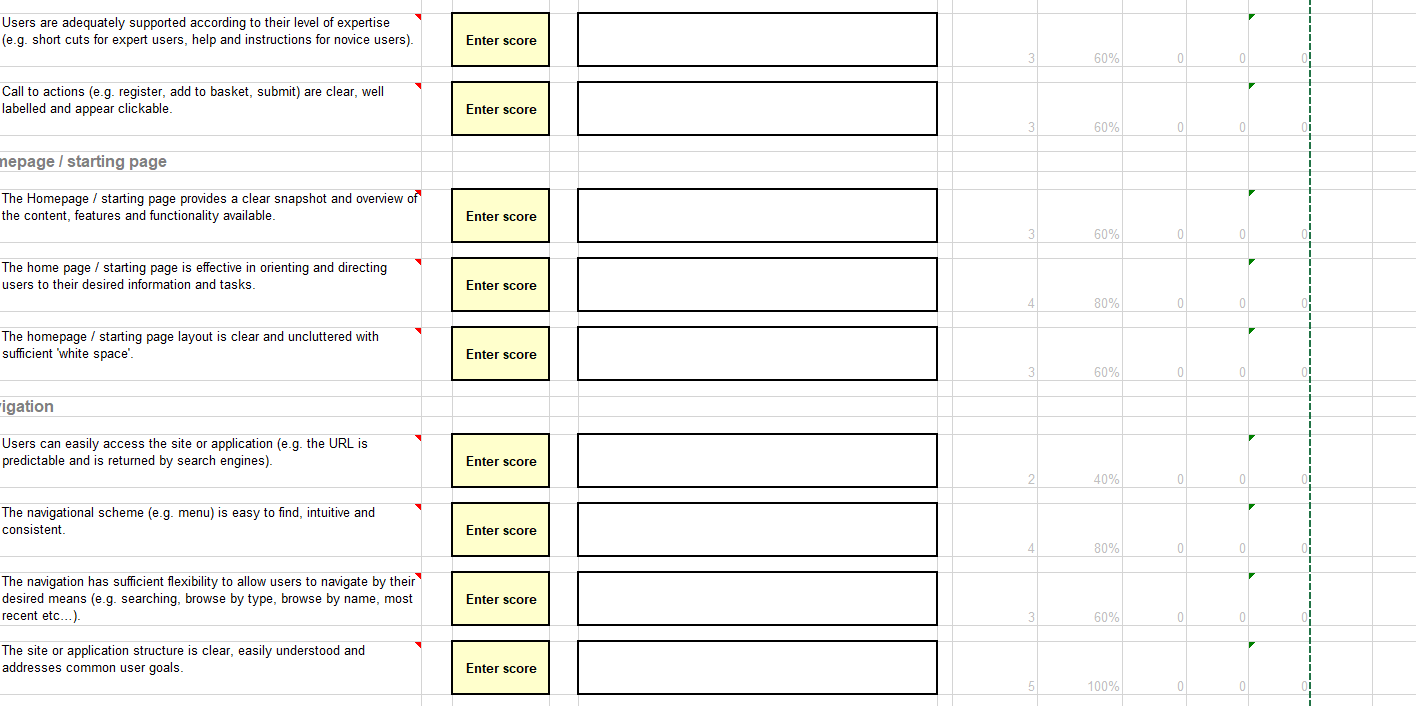Heutistic Review Template (Source: http://www.uxforthemasses.com/) [Enter product name] Score Comments Hover over