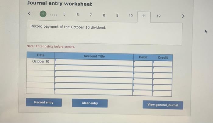 equity during the year. Prepare the fournal entry necessary to record each