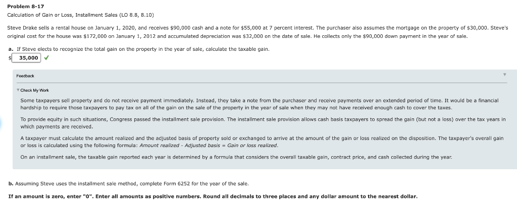 WHAT IS PART C ??? PLEASE HELP ME Problem 8-17 Calculation of