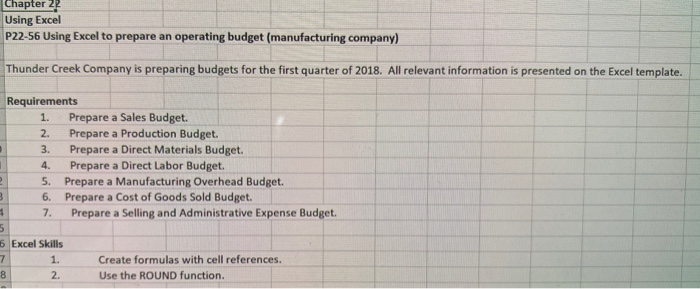  using this format. show work plz Chapter 27 Using Excel P22-56