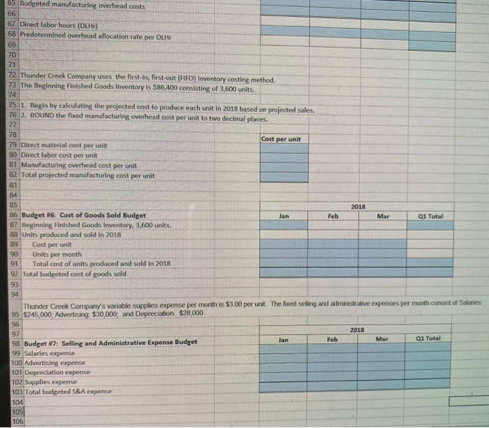 is presented on the Excel template. Requirements 1. Prepare a Sales Budget