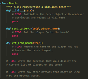 filled, send player to bench , get player from bench , show