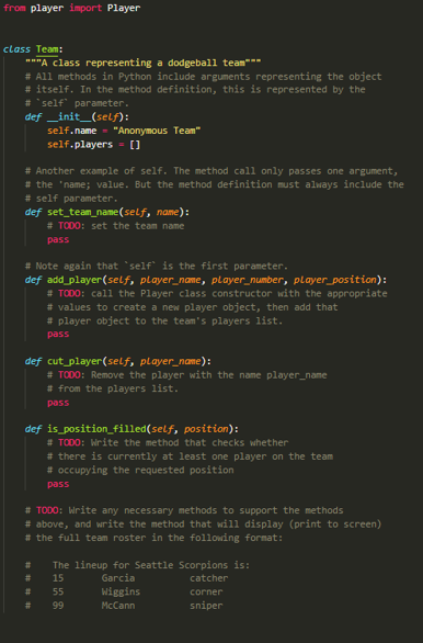 has no name and no players: Welcome to the team manager. What