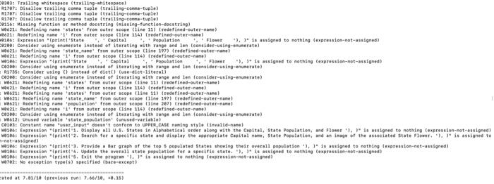 i need help with pylint test should be a 10/10 test import
