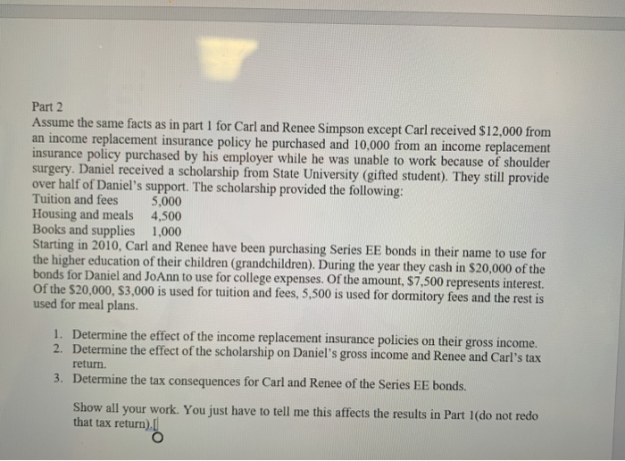  help with part 2 please Part 2 Assume the same facts