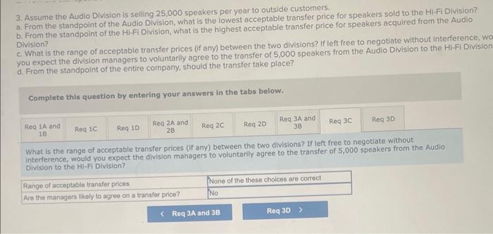 Pricing Basics [LO11-3] Sako Company's Audio Division produces a speaker that is
