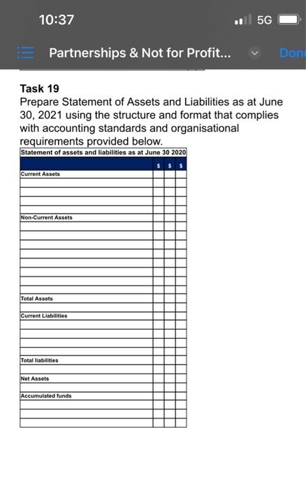 Bar wages on June 30, 2021. The Statement of Assets and Liabilities
