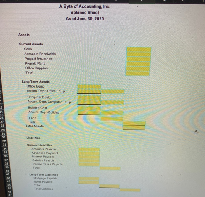  do the balance sheet fill it up please this all the