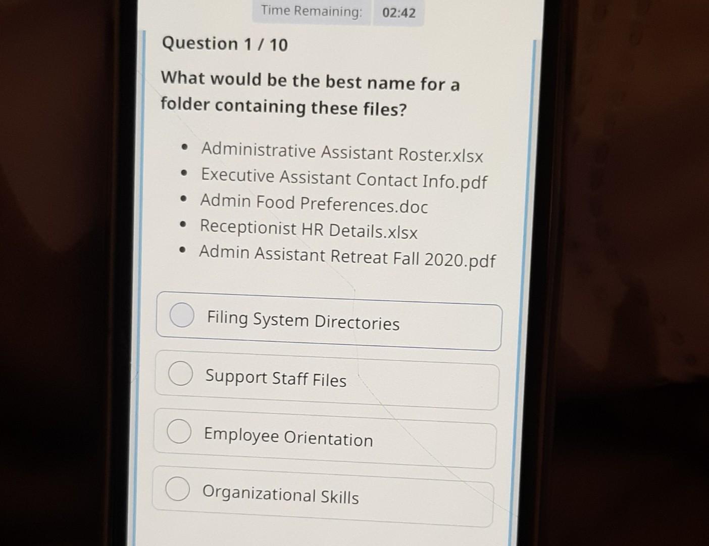  Question 1/ 10 What would be the best name for a