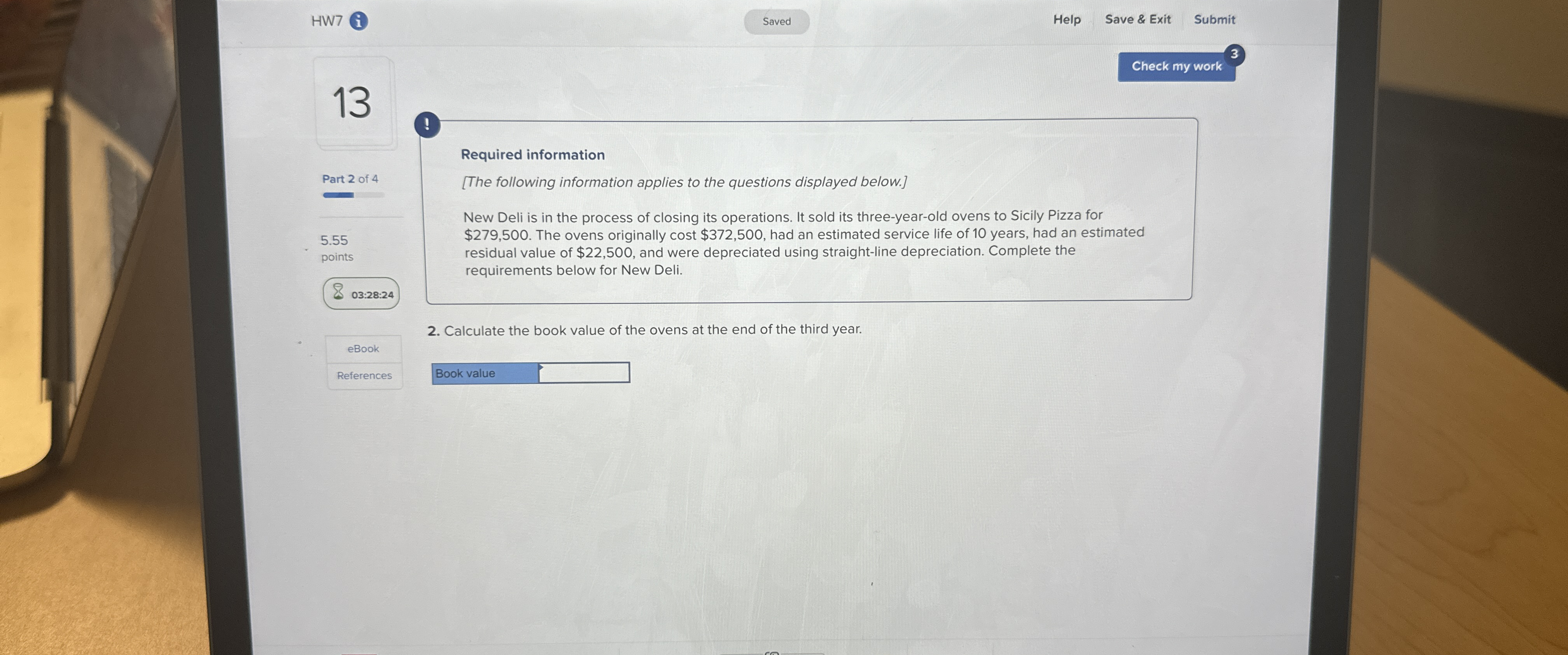  HW7 i Help Save & Exit Submit 13 Part 2 of